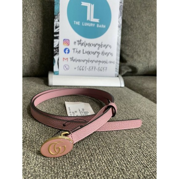 Gucci GG enamel buckle leather belt pink main image 5